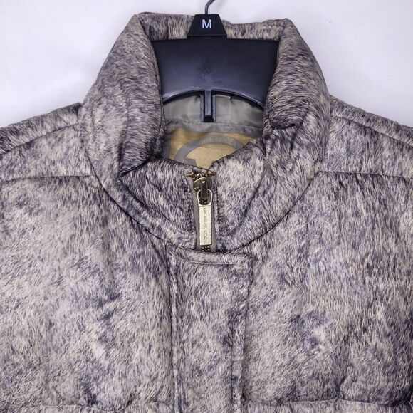 Michael Kors Puffer Vest Small Green Animal Print Zip Up - Picture 2 of 10